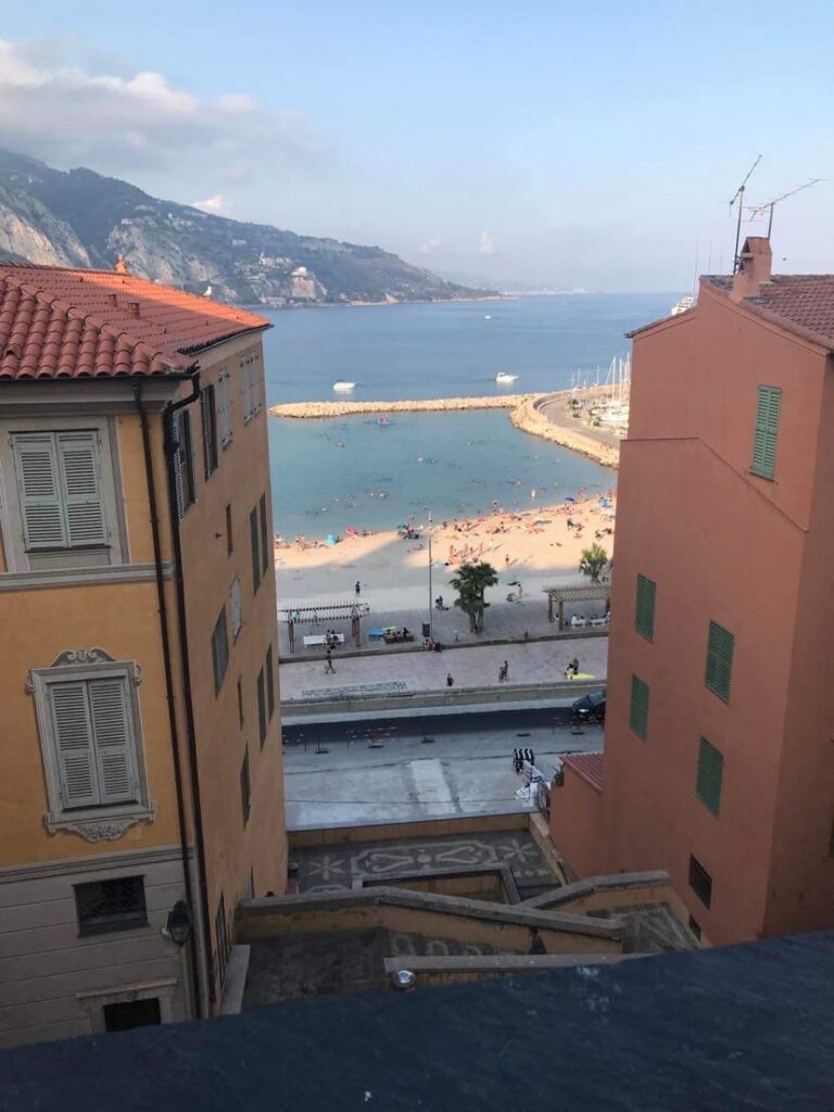 Beach view from the church
