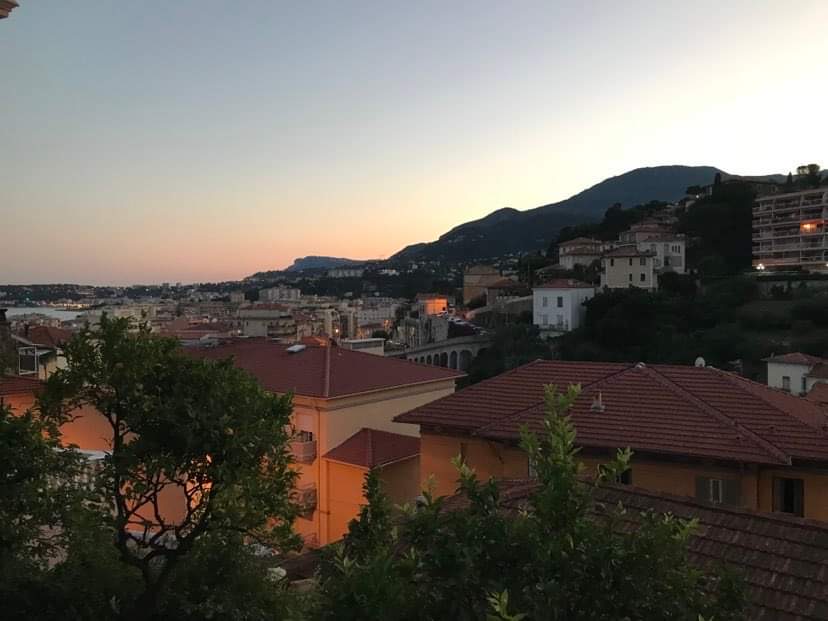 Night view of the mountain as seen from the terrace